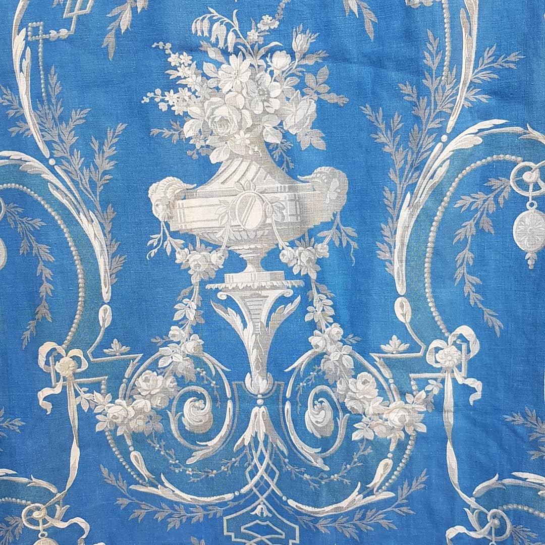 French Antic Textil Curtains XIXe Fabric ChÂteau  Rare Castle Fabrics -photo-2