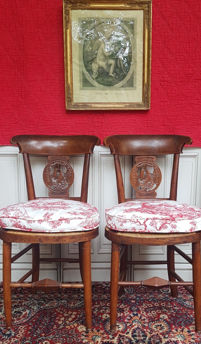 Pair Of French Directoire Chairs Provence Campagne Chic-photo-7