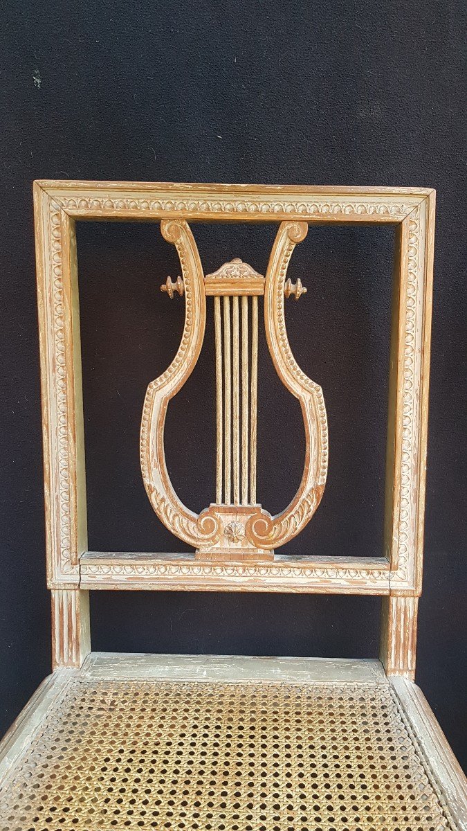 PAIRES DE CHAISES  LYRE DE STYLE LOUIS XVI LYRES  XIXe  EPOQUE NAPOLÉON III-photo-3