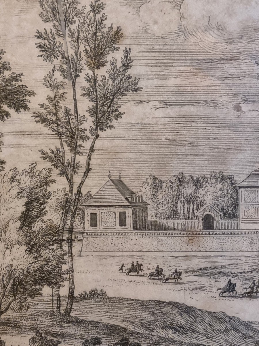 DU CABINET DU ROI - Van der Meulen / Bauduins VUE DU CHÂTEAU DE VERSAILLES 1685 XVIIe EAU-FORTE-photo-8