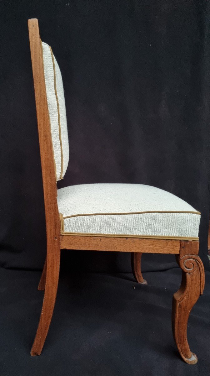 Series Of Three Charles X Period Chairs Restoration In Perfect Condition-photo-2