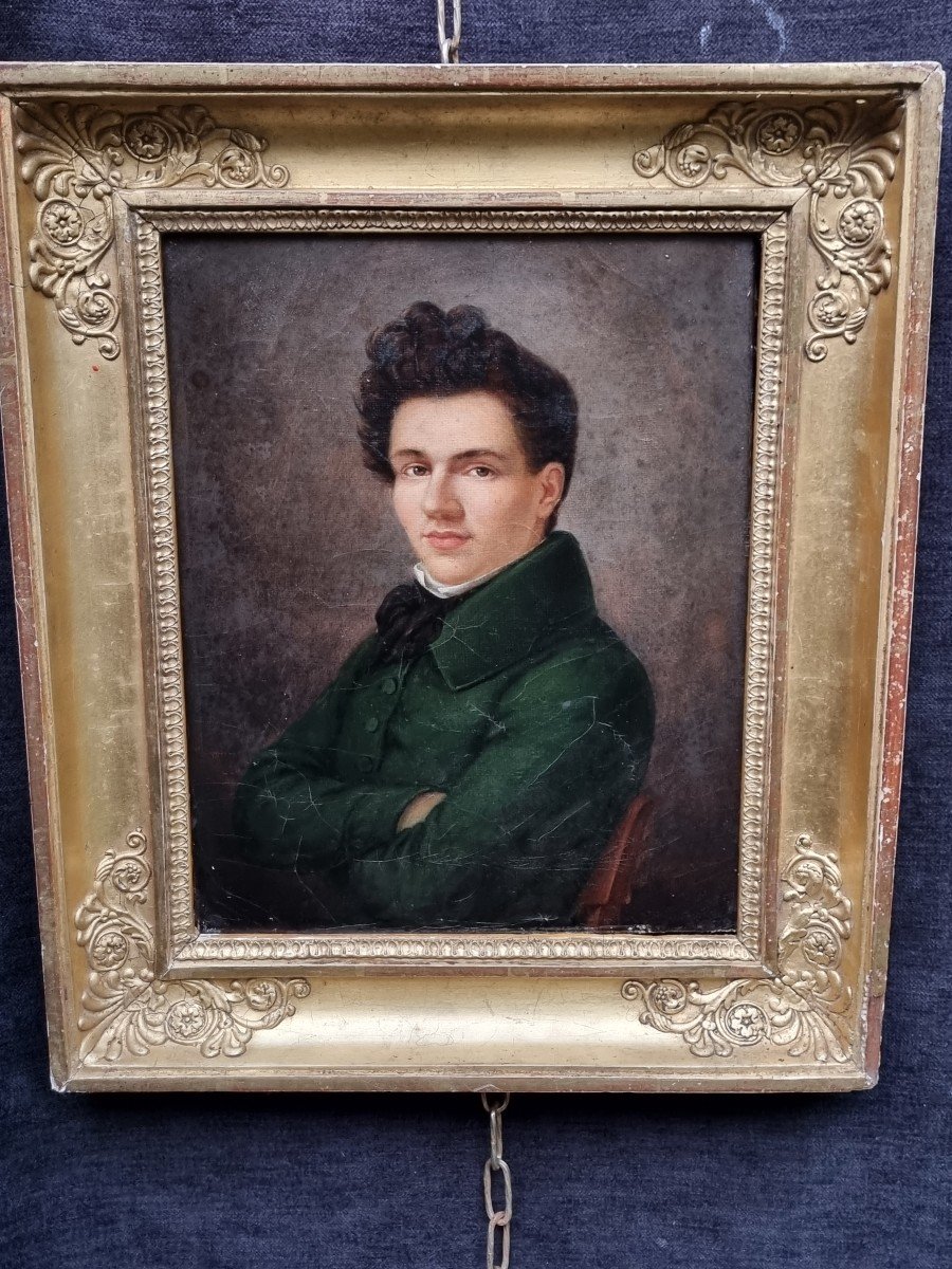 PORTRAIT DE JEUNE HOMME VERS 1820 EMPIRE 