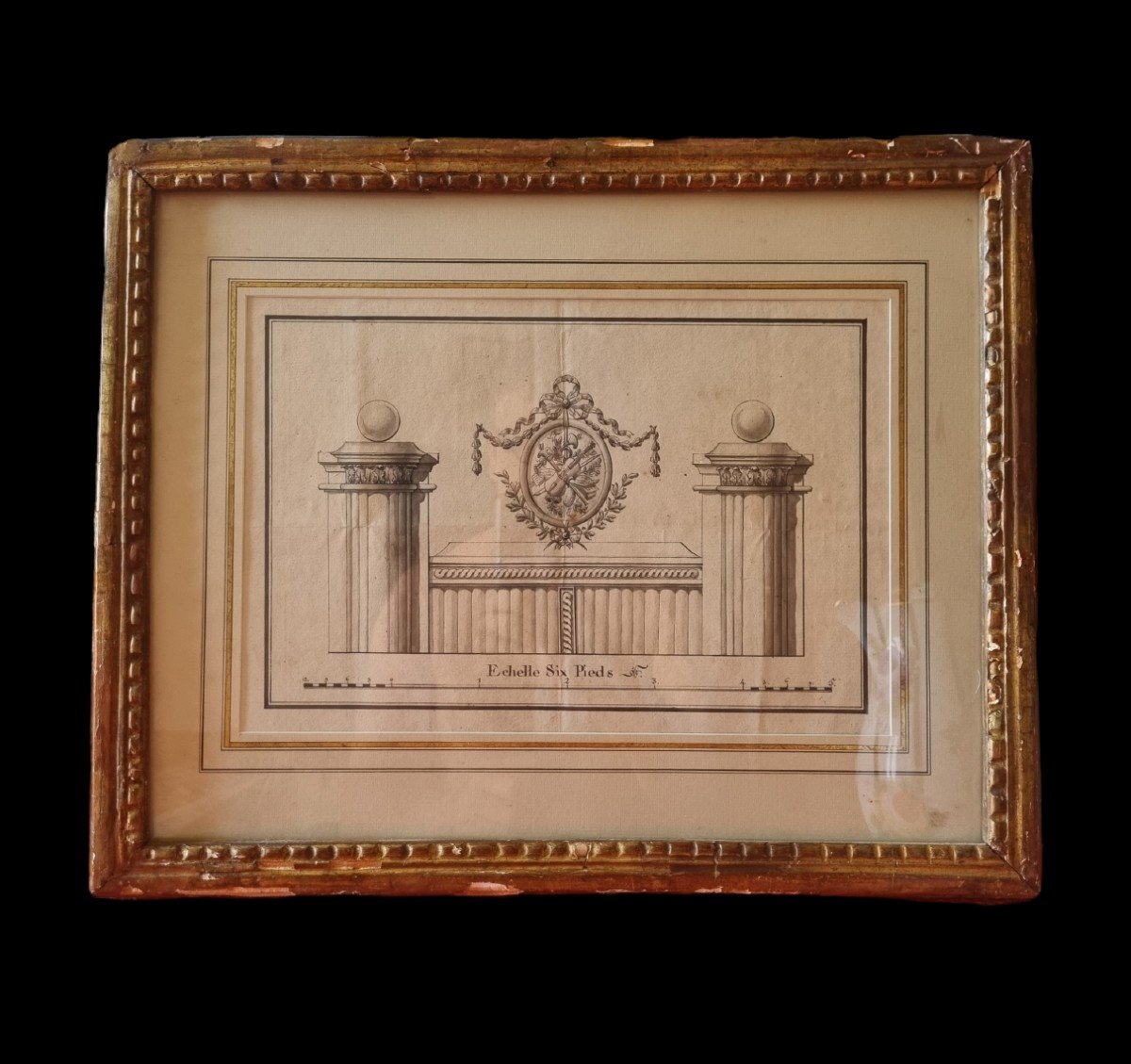 Louis XVI Period Architecture Project 18th C. Drawing-photo-4