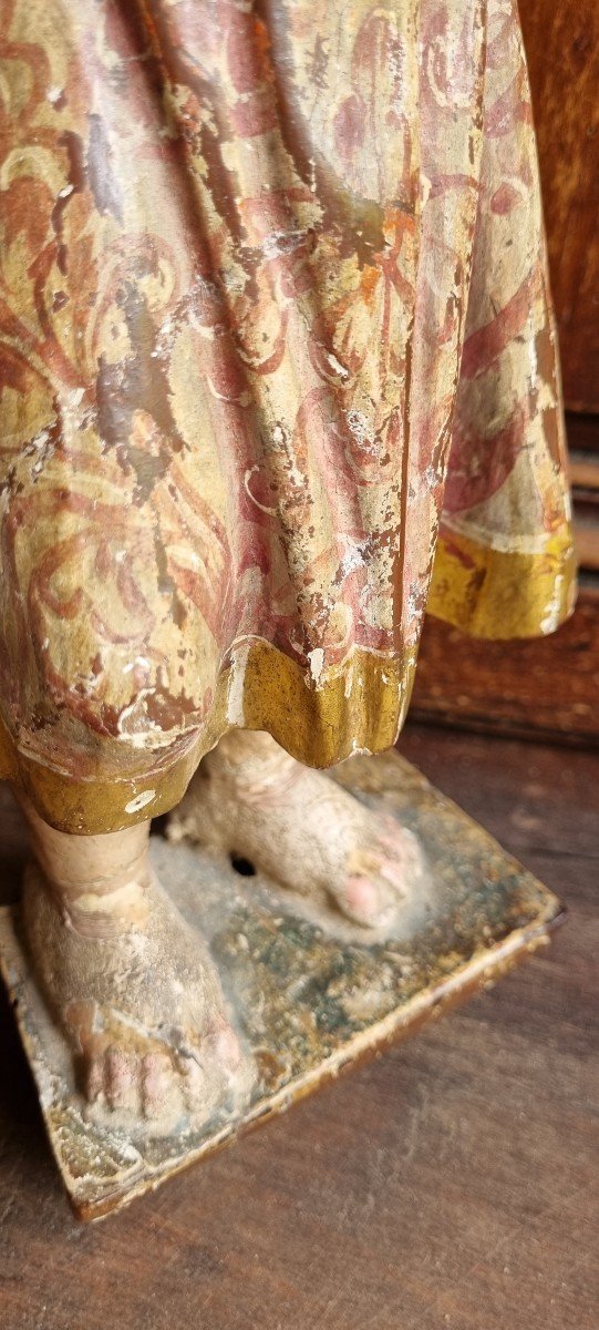 Child Jesus Reliquary In Polychrome Carved Wood XVIIth XVIIIth Religiosa-photo-4