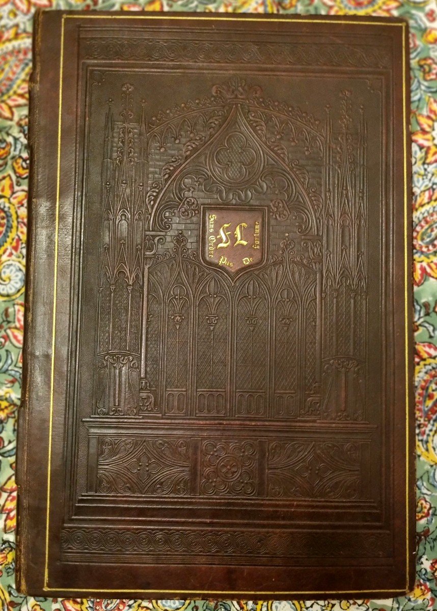 Large Notebook In Full Morocco Romantic Binding Charles X Troubadour Period At The Cathedral-photo-2