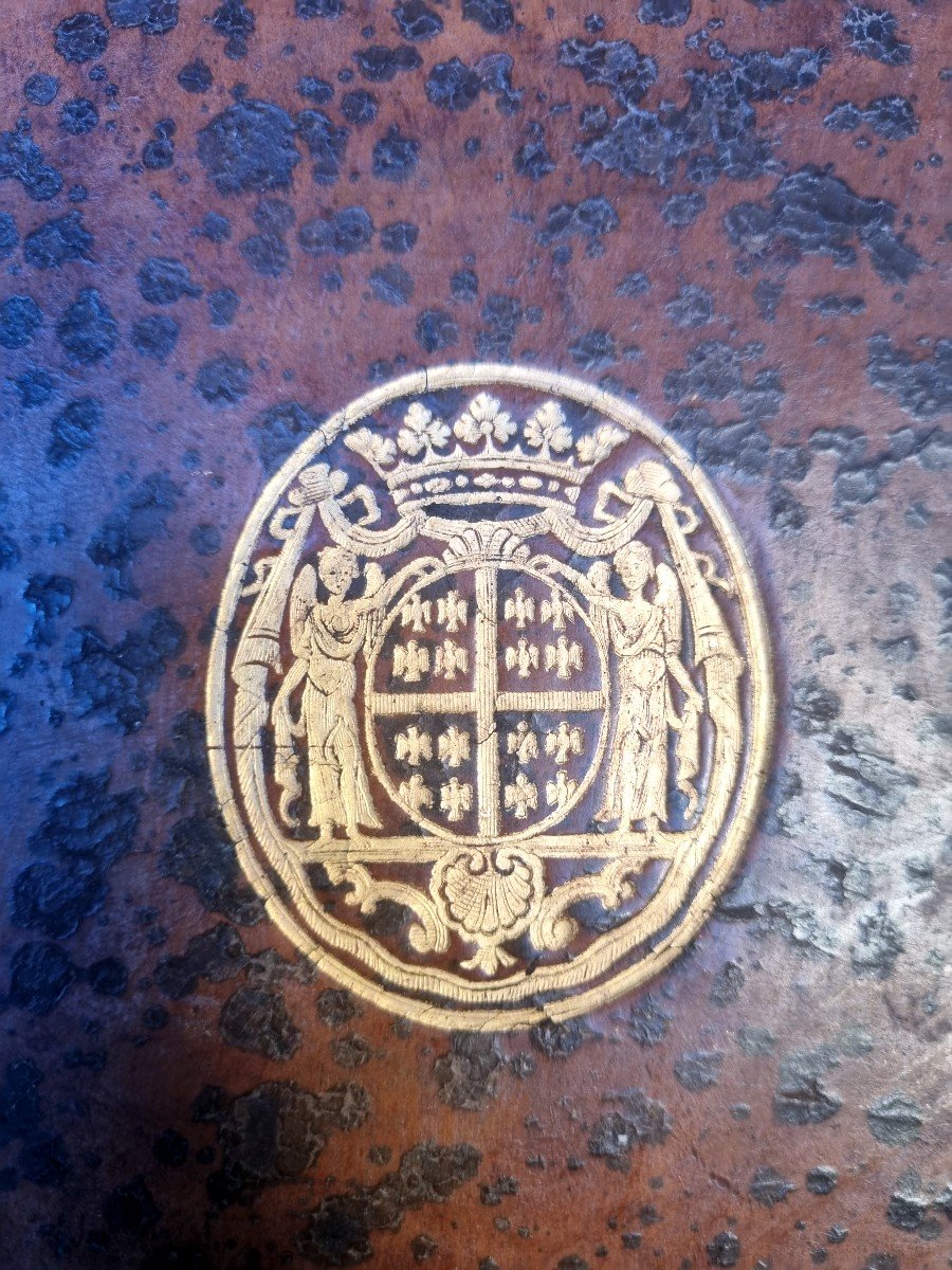 Arms Box Book Of The Duc De Montmorency Secret Crown Coat Of Arms 18th C.-photo-1