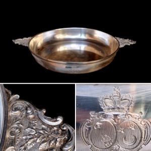 Sterling Silver Bowl Princely Crown Holy Empire Germany Coat Of Arms Bouillon