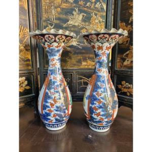 Pair Of Large Japan Imari Vases Late XIXth