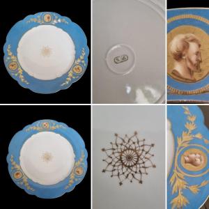 Pair Of Sevres Porcelain Plates, Napoleon III Period