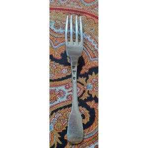 18th Century Montpellier Fork Sterling Silver Ferniers General Covered Cutlery