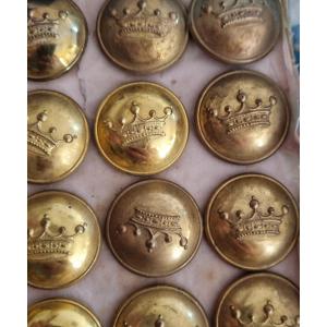 24 BOUTONS DE LIVRÉE COURONNE VICOMTE FIN XIXe