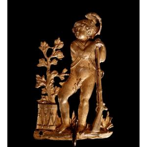 Miniature Holder In Gilt Bronze Early 19th Empire Period