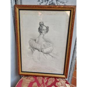 Louise Of Orleans Queen Of The Belgians Belgium Engraving Deveria Royal 