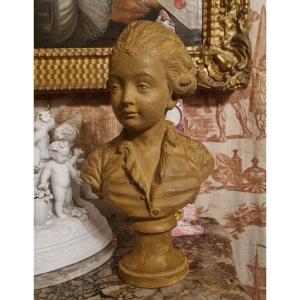 Terracotta Bust Of A Boy Young Man Lebrun Louis XVI Style