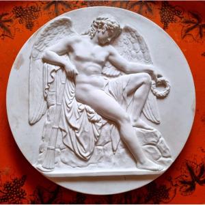 Bertel Thorvaldsen Bas Relief In Cookie Period XIX (after) Royal Angel Copenhagen