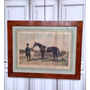 GRANDE GRAVURE 102 x 80 cm FLYING DUTCHMAN DERBY D EPSON 1849 GRAVURE ANGLAISE CHEVAL 