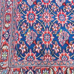 TAPIS PERSAN D'ORIENT FAIT MAIN NOUE IRAN VERAMIN VERAMINE VERS 1980 210x115 cm