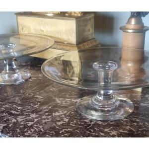 Pair Of Blown Glass Cake Stands Napoleon III Period Pedestal Table  