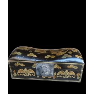 19th Century China Lacquer Pillow-shaped Opium Smoker's Box