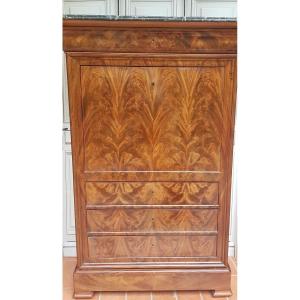 Secretary In Mahogany And Mahogany Veneer Louis-philippe XIXth