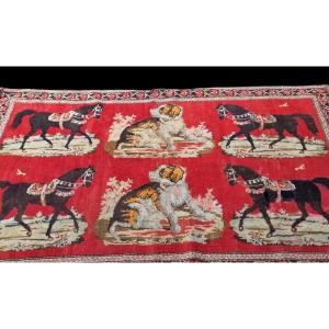 Orient Carpet Caucasus Karabagh Hand-knotted Circa 1900 Horses Dogs