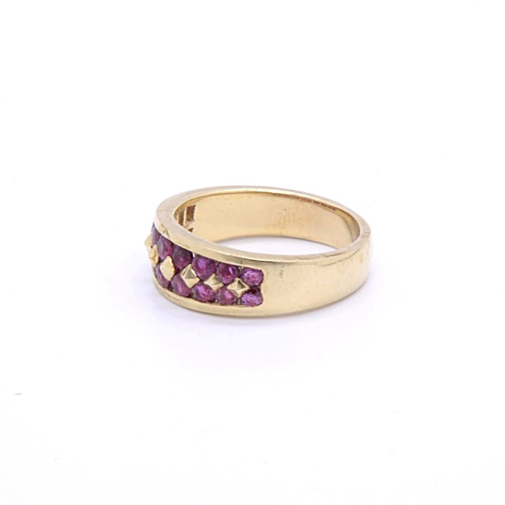 Henri Martin (attributed To) - 18k Gold Ruby Bangle Ring-photo-1