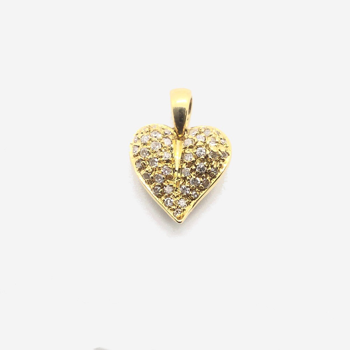 Pendentif Cœur, Or Jaune Et Diamants