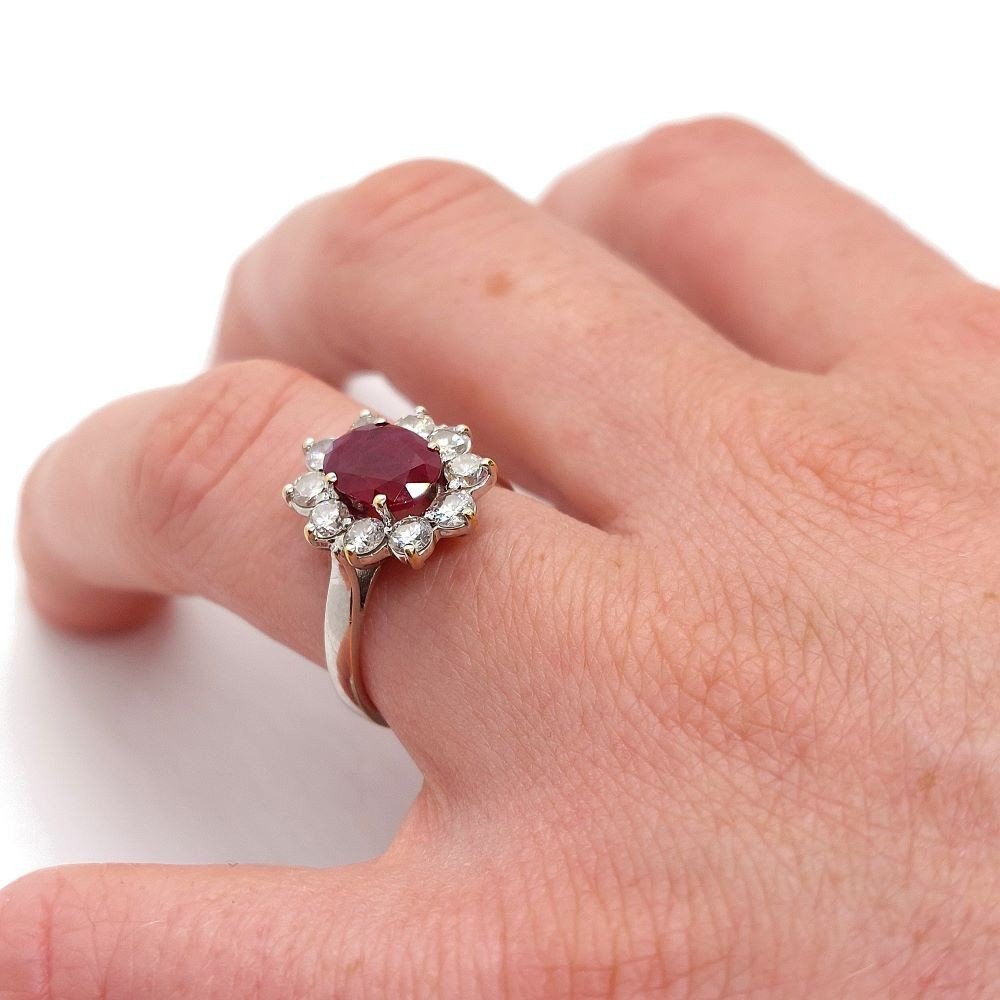 Ruby And Diamond « Jeanne » Ring. -photo-3