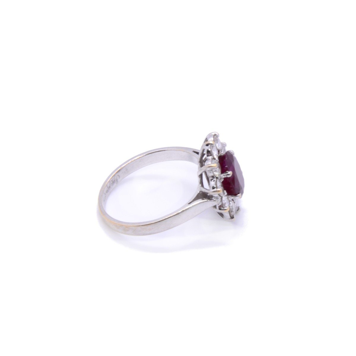 Bague Marguerite "jeanne" En Or Blanc, Rubis Et Diamants-photo-1