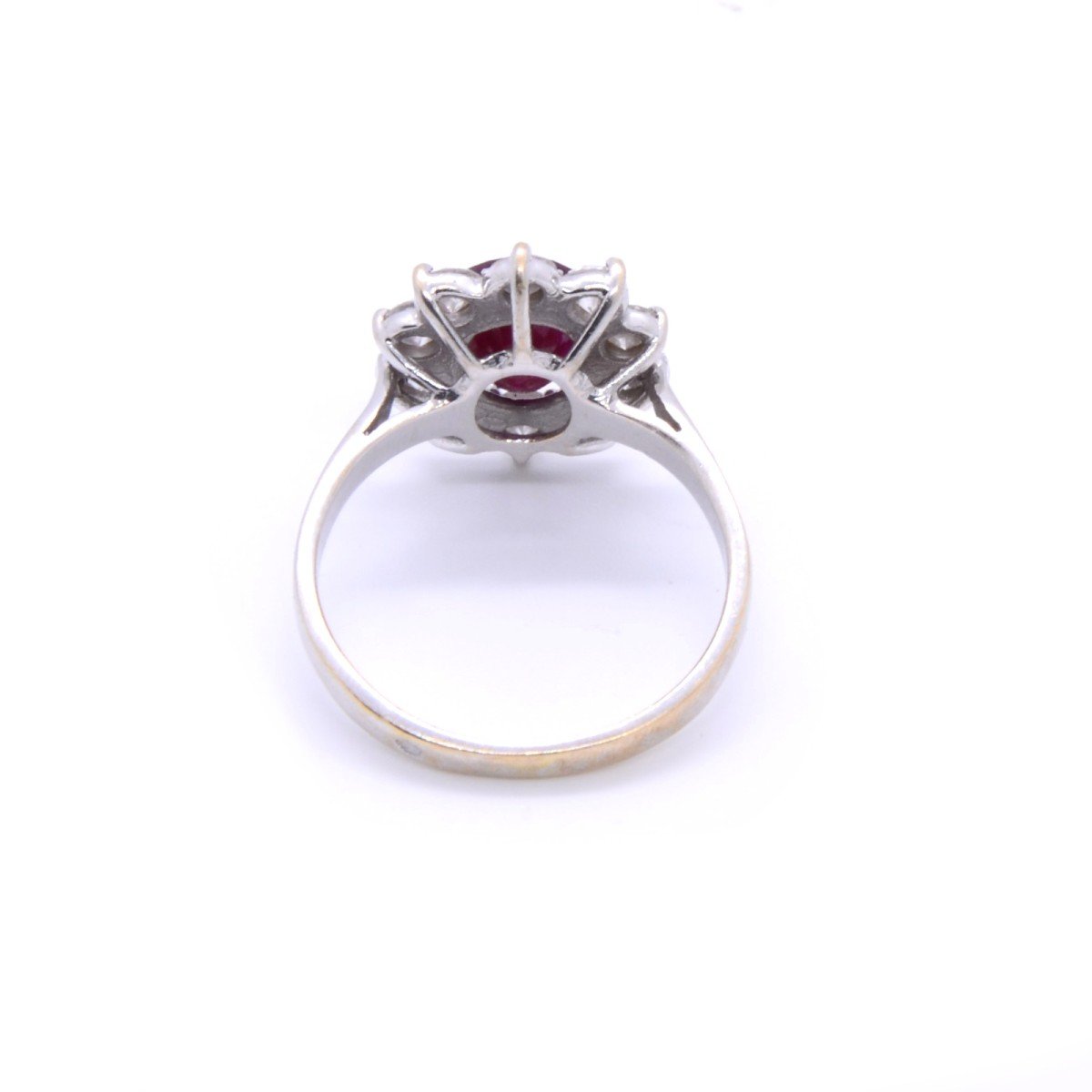 Bague Marguerite "jeanne" En Or Blanc, Rubis Et Diamants-photo-2