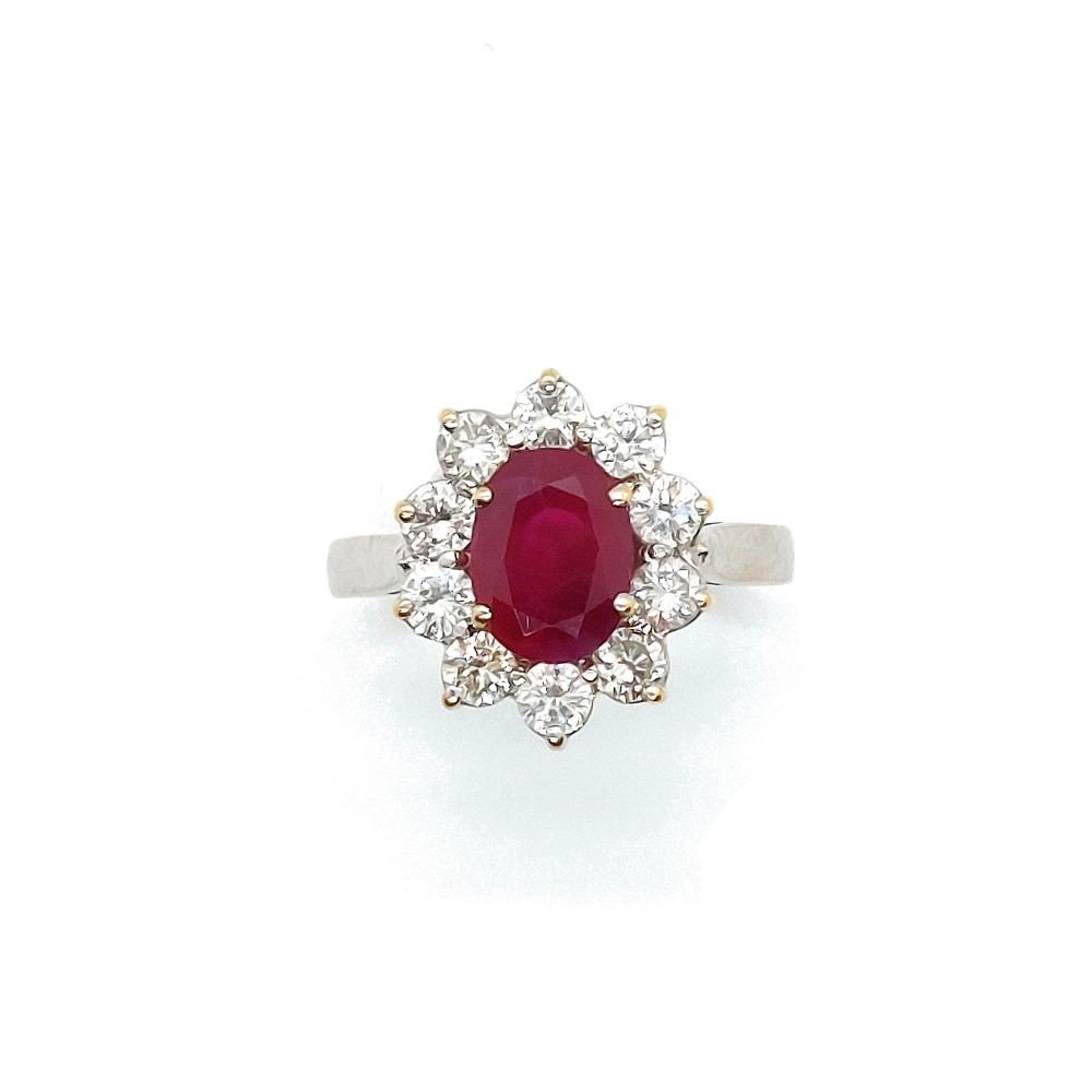 Ruby And Diamond « Jeanne » Ring. 