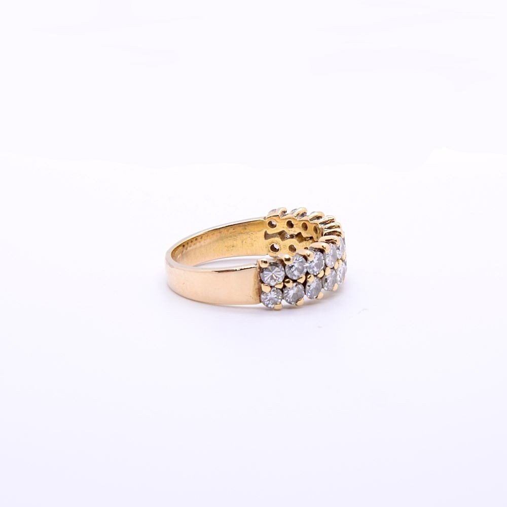 Double Row Half Wedding Ring, 18k Gold And Diamonds-photo-1