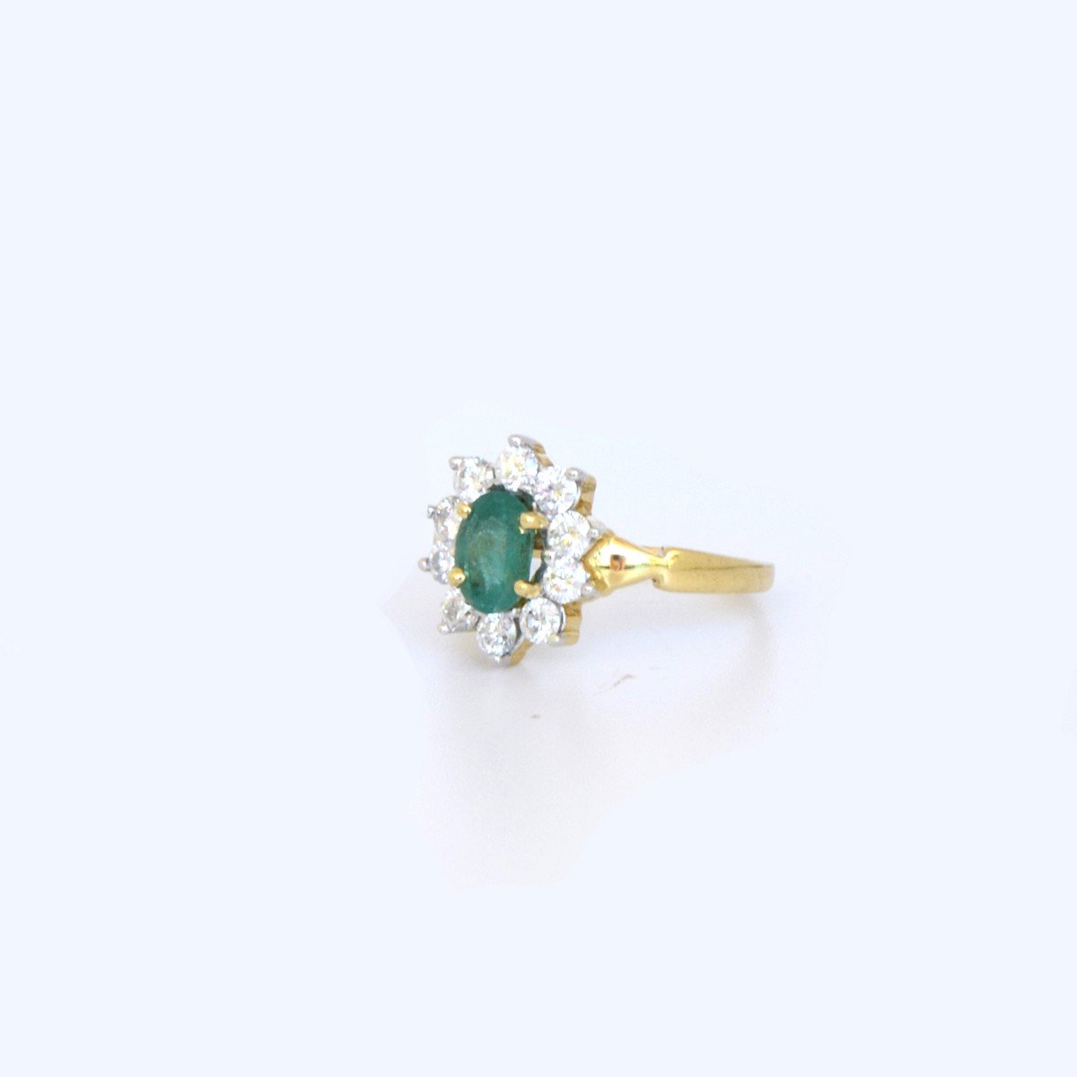 Marguerite, Emerald, Diamond And Gold Ring-photo-4