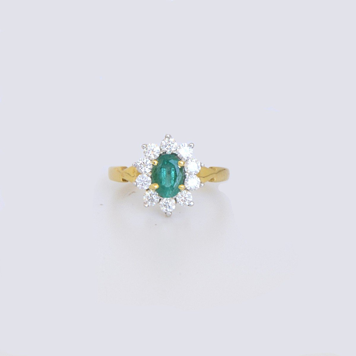 Marguerite, Emerald, Diamond And Gold Ring