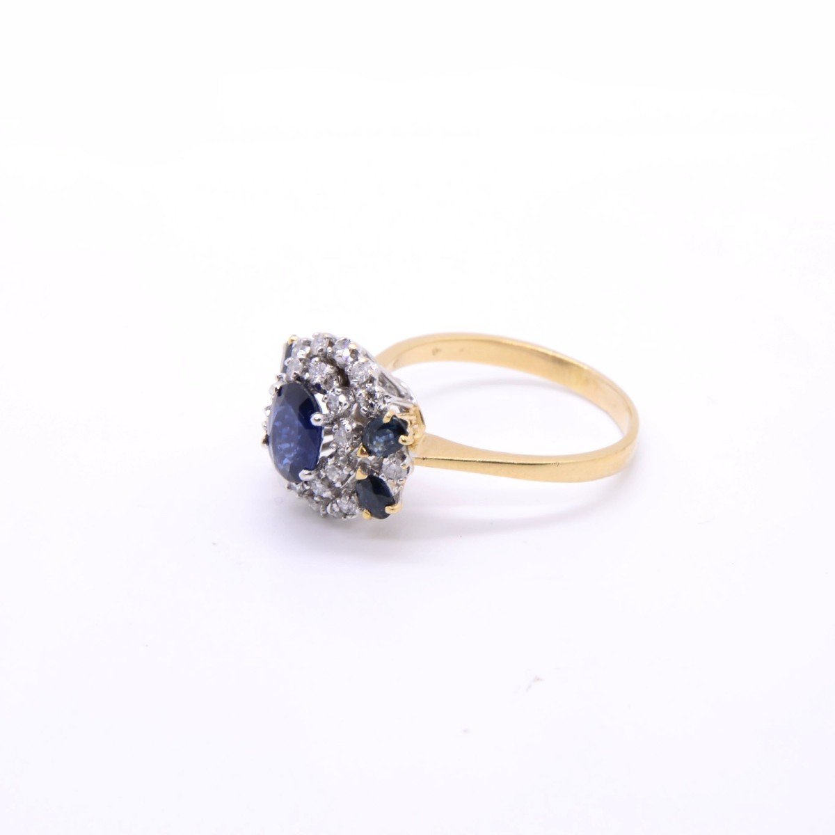 Sapphire "butterfly" Ring, Gold, Diamond And Sapphire Approximately 1.25 Ct-photo-4