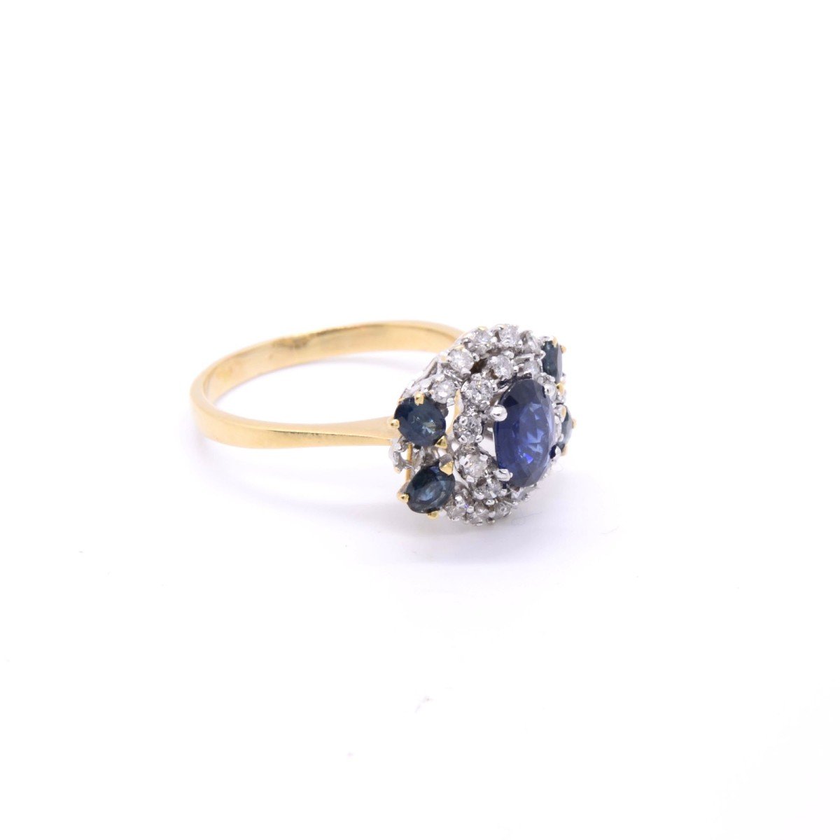 Sapphire "butterfly" Ring, Gold, Diamond And Sapphire Approximately 1.25 Ct-photo-3