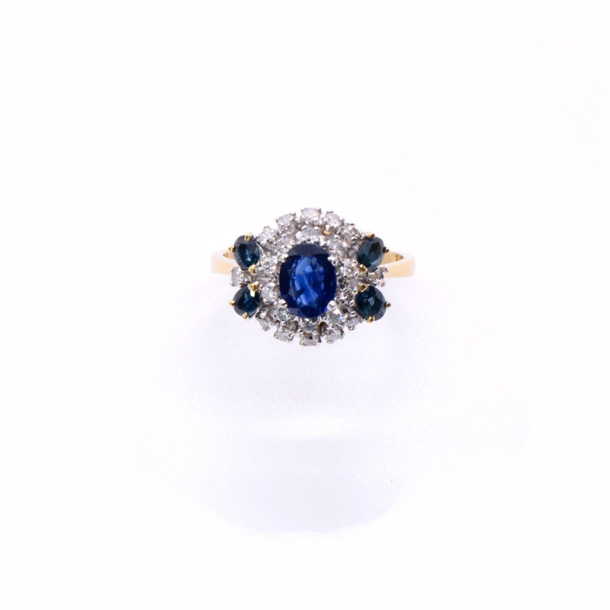 Sapphire "butterfly" Ring, Gold, Diamond And Sapphire Approximately 1.25 Ct