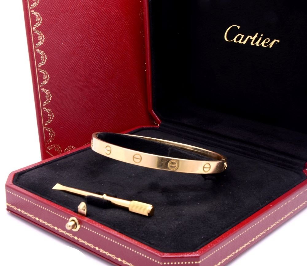 Cartier, Bracelet Love, Or Jaune, écrin Et Papiers-photo-3