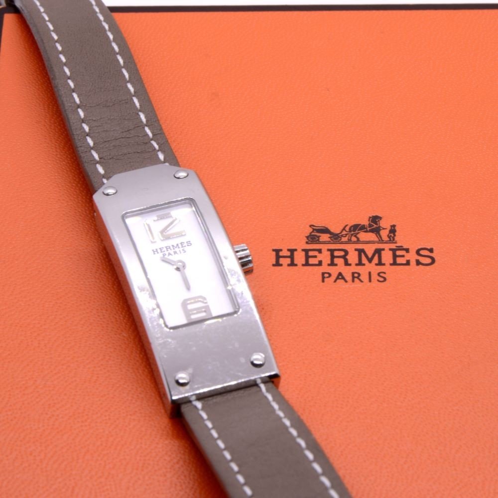 Hermès, Montre Kelly II, Acier, écrin Et Papiers