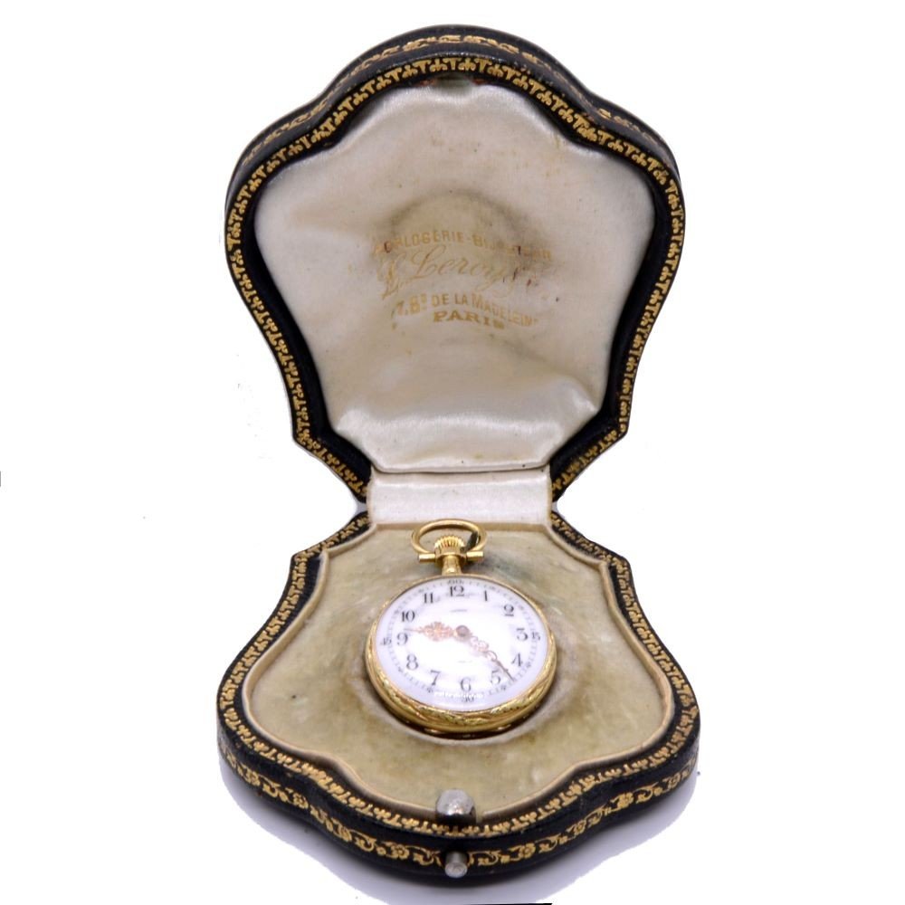 L. Leroy & Cie., Montre De Poche Or, Vers 1900, Mouvement Mécanique, écrin