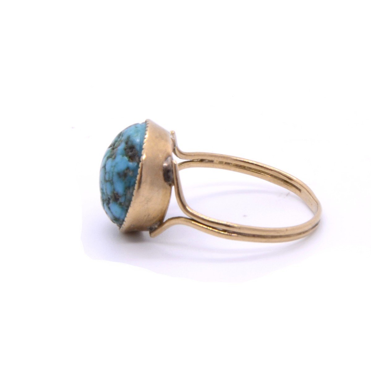 Turquoise Ring “sora”, Circa 1900, 18k Gold-photo-3