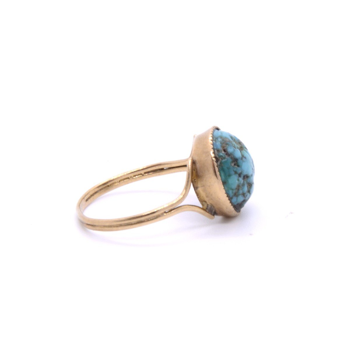 Turquoise Ring “sora”, Circa 1900, 18k Gold-photo-4