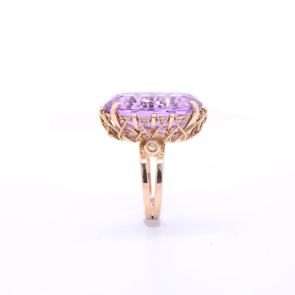 Bague Améthyste « Violetta » Napoléon III, Or 18k-photo-3