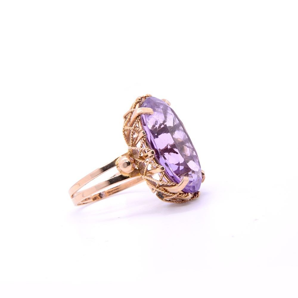 Bague Améthyste « Violetta » Napoléon III, Or 18k-photo-4