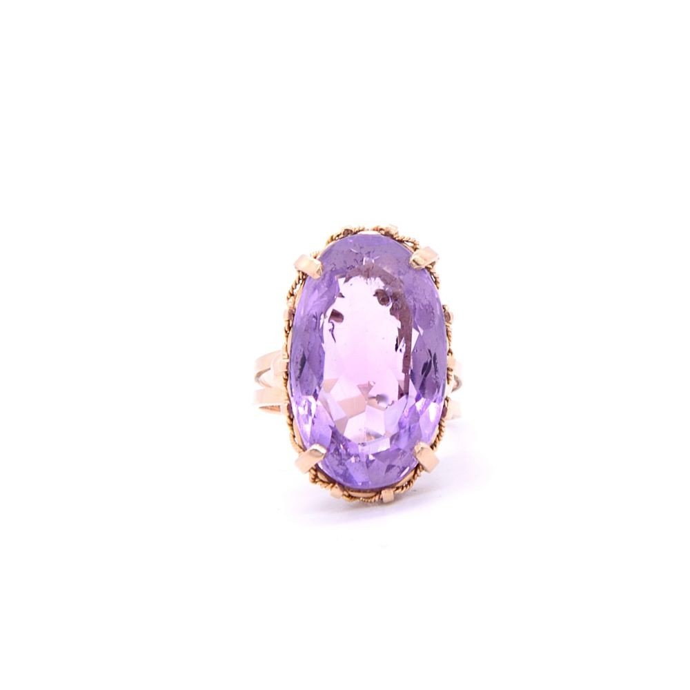 Bague Améthyste « Violetta » Napoléon III, Or 18k-photo-2