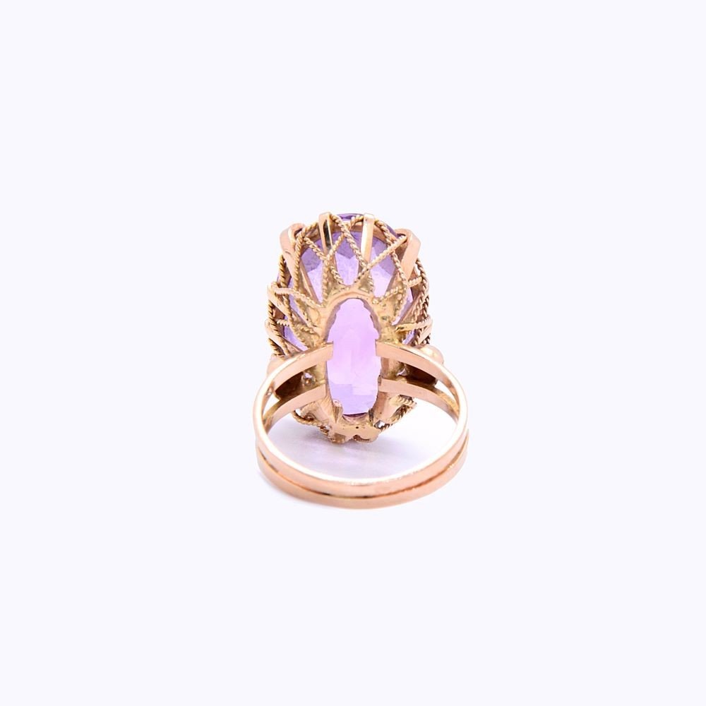 Bague Améthyste « Violetta » Napoléon III, Or 18k-photo-4