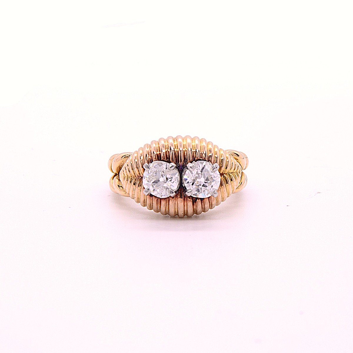 Bague Diamants « Rocaille », Or 18k-photo-4