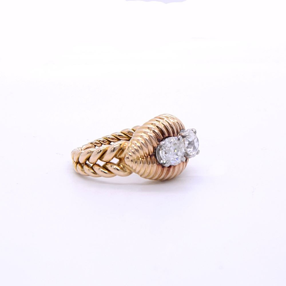 Bague Diamants « Rocaille », Or 18k-photo-2