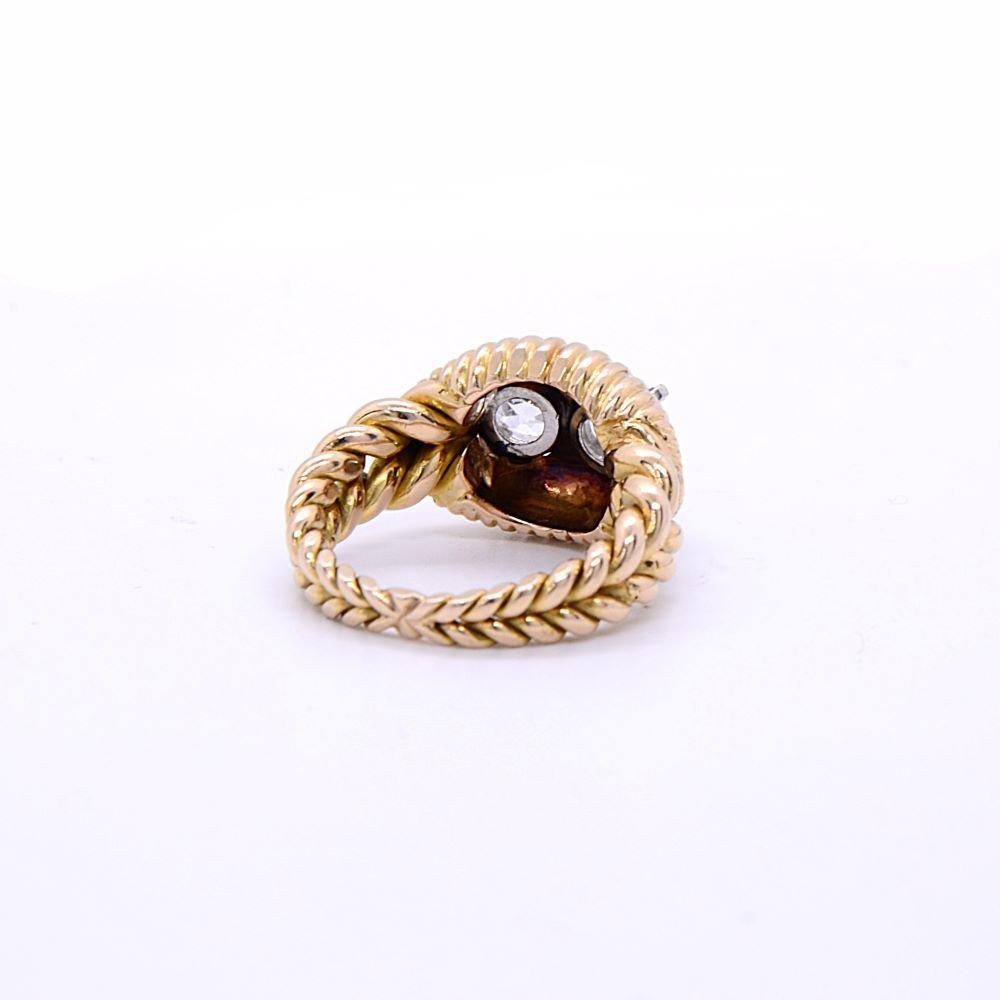 Bague Diamants « Rocaille », Or 18k-photo-3