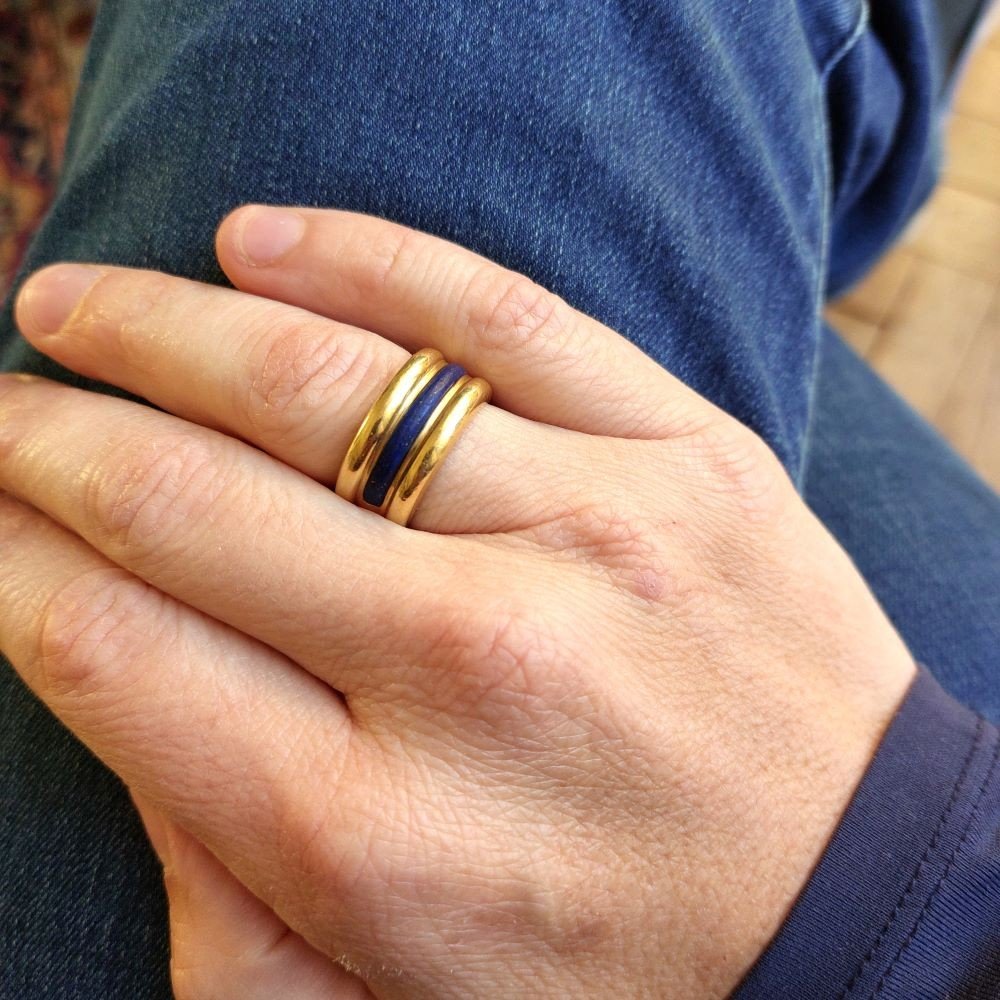 Bague En Or 18k Et Lapis-lazuli « Chili »-photo-2